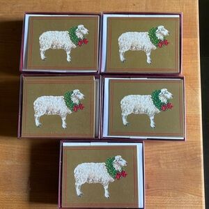 Caspari Christmas Cards- Sheep with Wreath
